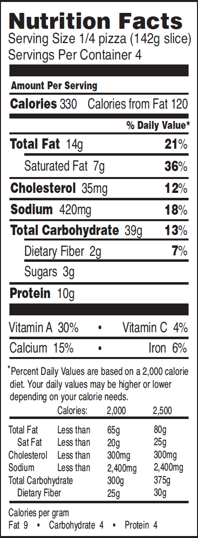 Tony S Personal Pizza Nutrition Facts Tony S Personal Pizza Nutrition Facts